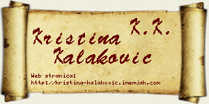 Kristina Kalaković vizit kartica